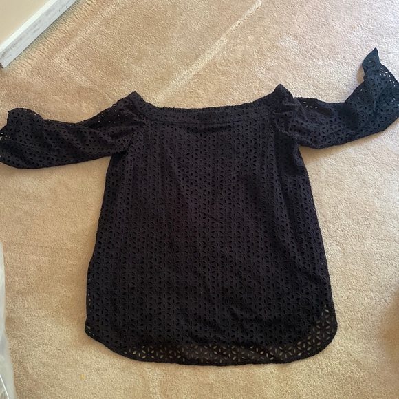 Tibi Eyelet Off Shoulder Top Size 12 Antonina - Picture 2 of 6
